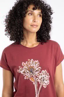 Seedheads  Organic Cotton Graphic Slub Tee Rhubarb
