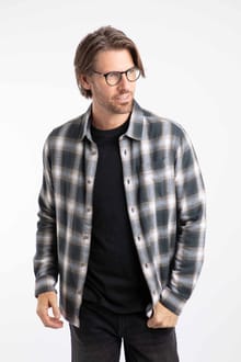 Broxton Organic Cotton Long Sleeve Herringbone Check Shirt
