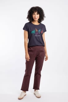 Malorri Cotton Stretch Trouser Mulled Wine