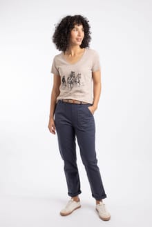 Malorri Cotton Stretch Trouser Navy