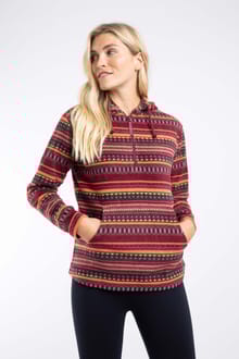 Lana 1/4 Zip Microfleece Hoodie Antique Cherry