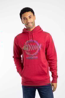 Bryant Front Print Graphic Popover Hoodie Garnet