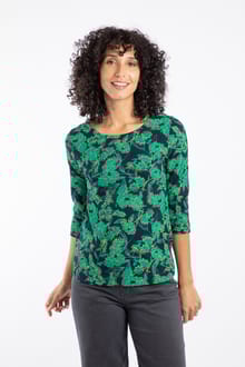 Rachel Printed Jersey Tee Night Blue