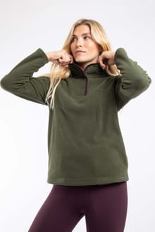 Harriet Funnel Neck Micro Fleece Deep Lichen Green