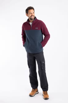 Tristan Colour Block Micro Fleece Aubergine