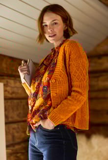 Amiens Eco Mixed Stitch Cardigan Nut