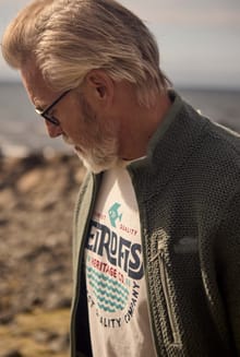 Heritage Surf Front Print Eco Graphic T-Shirt Dusty White