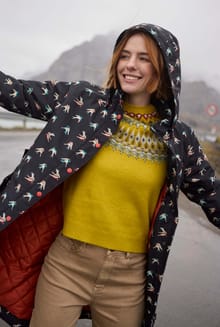 Sena Recycled Printed Waterproof Coat  Nightshade