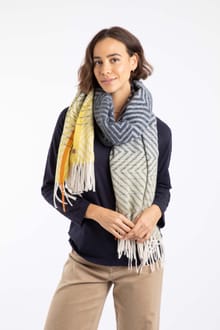 Jadida Brushed Zig-Zag Scarf Midnight