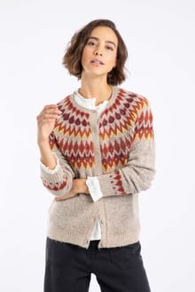 Hatty Fair Isle Cardigan Chalk