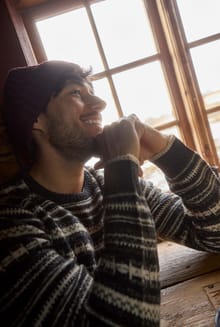 Fastolf Fair Isle Crew Neck Jumper Black