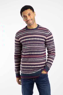 Fastolf Fair Isle Crew Neck Jumper Navy