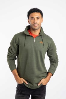 Brampton Branded Qtr Zip Sweatshirt Fir Green