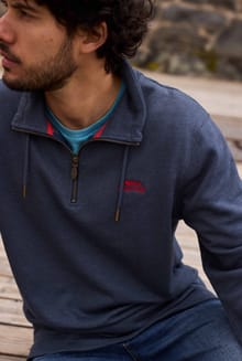 Brampton Branded Qtr Zip Sweatshirt Navy