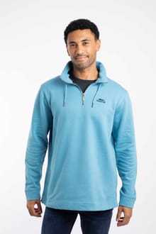 Brampton Branded Qtr Zip Sweatshirt Smoked Blue