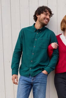 Baskerville Houndstooth Flannel Shirt Deep Teal