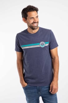 Wave Stripe   Graphic Tee Dark Blue