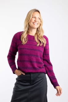 Wanda Cosy Knit Stripe Jumper Beet