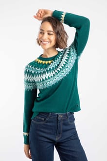 Lowell Fair Isle Jumper Deep Teal