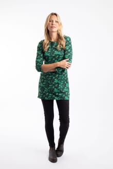 Dandy Printed Sparkle Jersey Tunic Forest Green