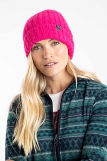Clare Double Rib Beanie Hat Fuchsia Punch
