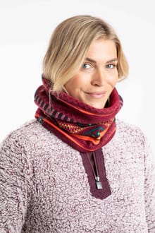 Camira Printed Reversible Fleece Snood Antique Cherry