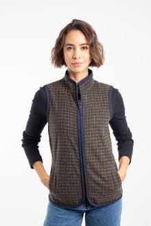 Giselle Printed Microfleece Gilet Brown