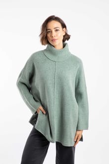 Carolyn Roll Neck Tunic Jumper Frosty Spruce
