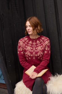 Blakely Fair Isle Knitted Dress Rhubarb