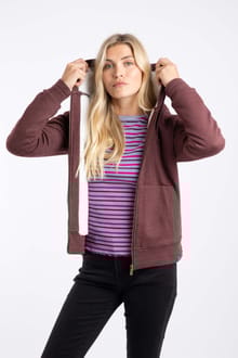 Sevanna Borg Lined Jersey Hoodie Bitter Chocolate