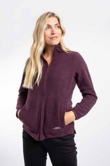 Cheryl Textured Full Zip Fleece Aubergine