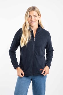 Cheryl Textured Full Zip Fleece Midnight