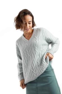 Ambius Cable Knit Sparkle Jumper Cool Mist