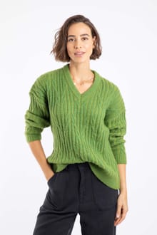 Ambius Cable Knit Sparkle Jumper Woodbine