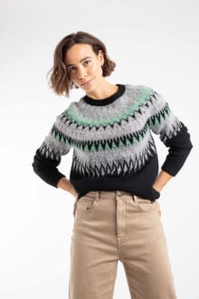 Cedar Metallic Fair Isle Jumper Black
