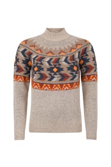 Arelia Ikat Knitted Jumper Chalk