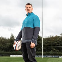 Kielder 1/4 Zip Limited Edition Macaroni Sweatshirt Pacific Blue