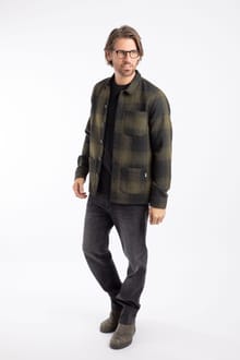 Ryburn Check Over Shirt Dark Olive