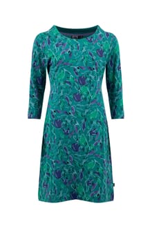 Shafika Organic Cotton Printed Jersey Dress Leaf Green