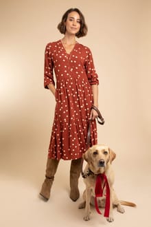 Gardot Viscose Printed Midaxi Dress Conker