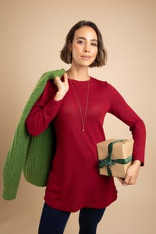 Ruby Long Sleeve Soft Touch Tunic Garnet