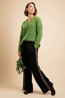 Ivy Jersey Wide Leg Trouser Black