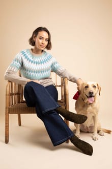 Kelli Fair Isle Sparkle Knitted Jumper Chalk
