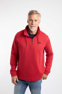Brampton 1/4 Zip Sweatshirt Barberry Red Marl