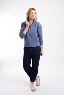 Avery 1/4 Zip Sweatshirt Faded Blue