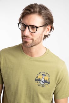 Dog Trails Back Print Graphic T-Shirt WashedOak