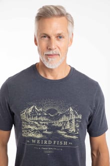 Sunrise Front Print Graphic T-Shirt Navy