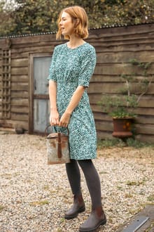 Cassandra Jersey Swing Dress Deep Teal