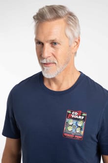 Cod Dwarf Back Print Artist T-Shirt Dark Blue