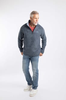 Newark 1/4 Zip Grid Fleece Rich Navy